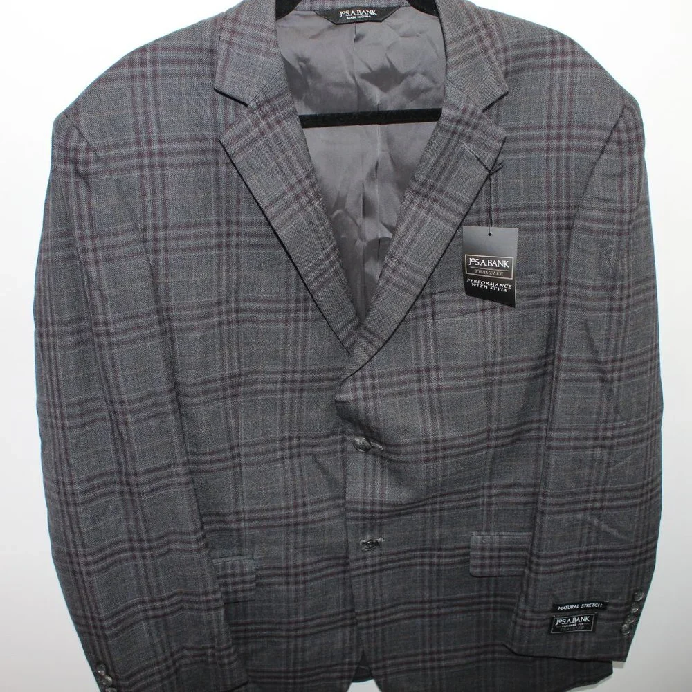 Jos. A. Bank Traveler NWT Men 44R Natural Stretch Tailored Fit Sport Coat Blazer - Picture 2 of 12